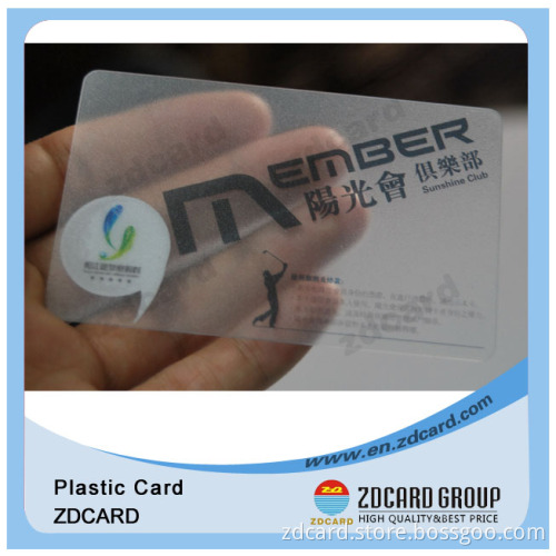 Transparent Plastic Gift Card